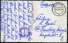 STRALSUND 1/ P 1945 (28.3.) 2K + Viol. 1L: Segelschulschiff "Gorch Fock" + Viol. 2K-HdN: Kommando Segelschulschiff... - Other & Unclassified