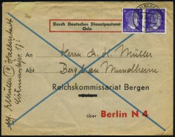 (19) HALBERSTADT 1/ N 1945 (18.3.) 2K Auf Paar 6 Pf. Hitler Auf Vordr.-Bf.: Durch Deutsches Dienstpostamt Oslo..... - Other & Unclassified