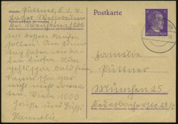 WESSOBRUNN 1943 (24.6.) 1K-Steg Auf Inl.-P 6 Pf. Hitler + Hs. Abs.: "K. L. V. - Lager Wessobrunn" , Bedarfs-Kt.... - Other & Unclassified