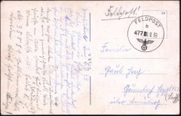 DEUTSCHES REICH 1939 (6.9.) 1K: FELDPOST/b/477 , Geblocktes Datum + Kenn-Nr. Glasklar Auf S/w.-Feldpost-Ak.... - Other & Unclassified