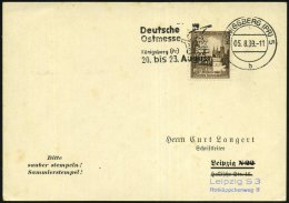 KÖNIGSBERG (PR) 5/ B/ Deutsche/ Ostmesse/ / DOK../ 20.bis23.August 1939 (5.8.) Seltener MWSt (DOK-Kogge)... - Other & Unclassified
