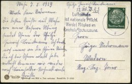 KÖLN 1/ F/ Luftschutz/ Ist Nationale Pflicht.. 1939 (2.5.) MWSt + Hs. Abs.: ".. 12. Üb(ungsfeldpost)... - Other & Unclassified