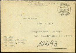 DAMMEN/ A/ über/ STOLP (POM) 1939 (22.9.) 2K = PSt.I Klar Auf Feldpost-Bf. (oben Unsauber Geöffnet) +... - Other & Unclassified