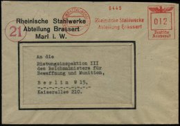 MARL (KR RECKLINGHAUSEN)/ Rheinische Stahlwerk/ Abt.Brassert 1944 (21.4.) AFS + Zugestempelte PLGZ (21) Klar Gest.... - Other & Unclassified