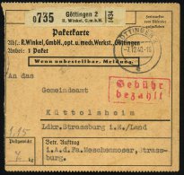 Göttingen 2/ R.Winkel,G.m.b.H. 1940 (7.12.) Selbstbucher-Paketzettel + 2K: GÖTTINGEN + Roter Ra.2:... - Other & Unclassified