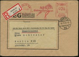 BERLIN NW/ 7/ AEG/ Elektrowerkzeuge 1943 (10.11.) AFS 038 Pf. = Elektr. Hand-Bohrmaschine + RZ: Berlin 24/d,... - Other & Unclassified