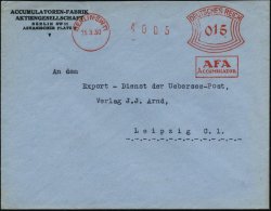 BERLIN SW11/ AFA/ ACCUMULATOREN 1930 (25.3.) AFS Klar A. Vordr.-Bf. (kl. Rißchen): ACCUMULATUREN-FABRIK AG =... - Other & Unclassified