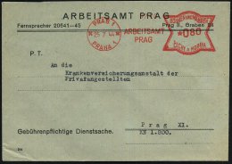 BÖHMEN & MÄHREN 1944 (25.7.) AFS: PRAG 1/PRAHA 1/ARBEITSAMT/PRAG , Klar Gest. Orts-Dienstbf.... - Other & Unclassified
