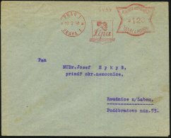 BÖHMEN & MÄHREN 1941 (19.2.) AFS: PRAG 1/PRAHA 1/Lipa/AKCIOVA POJISTOVNA (Lindenzweig)  Inl.-Bf.... - Other & Unclassified