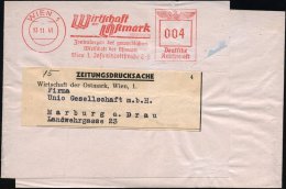 WIEN 1/ Wirtschaft/ Der Ostmark/ Zentralorgan Der Gewerbl./ Wirtschaft Der Ostmark.. 1941 (13.11.) AFS 004 Pf. Klar... - Other & Unclassified