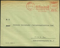 WIEN 9/ */ Ostmark/ Versicherungs-AG.. 1940 (23.9.) Aptierter, österr. AFS Mit Altem Ortsstempel + Stern ,... - Other & Unclassified
