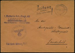 LANDSHUT (BAY) 2/ B/ Zeitung/ Gelesen-/ Dabei Gewesen! 1936 (14.10.) MWSt, Teils Sütterlin + Viol. 1K-HdN:... - Other & Unclassified