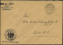 KÖNIGSBERG (PR) 4/ A 1936 (18.5.) 2K + Blauer 1K-HdN: Gericht D. I. Division, Zweigst. Königsberg... - Other & Unclassified