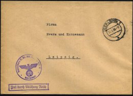 ISERLOHN 1/ E 1939 (19.3.) 2K + Viol. 1K-HdN: Zahlmeisterei IV. Abt. Kav.-Schwadron Regt.4 (oben Gering Undeutl.) +... - Other & Unclassified