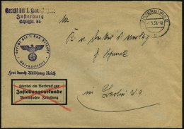 INSTERBURG 2/ C 1938 (1.5.) 2K + Viol. 1K-HdN: Gericht Der 1. Kav.(allerie) Brigade/ Absendestelle/FdAR + Viol.... - Other & Unclassified