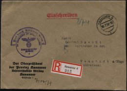 HANNOVER 6/ D 1939 (6.7.) 2K + Viol.HdN: FdAR/..Wehrwirtschaftl./Abteilung + RZ: Hannover 6 , Vordr-Bf: Der... - Other & Unclassified