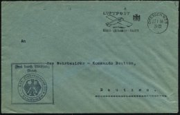 DRESDEN N 25/ A/ LUFTPOST/ BEFÖRDERT/ BRIEFE.. 1936 (27.1.) MWSt + Blauer Ra.: Frei Durch... - Other & Unclassified