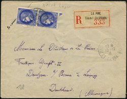 FRANKREICH 1941 (10.12.) 2,50 Fr. Ceres, Paar + RZ: LE PRE/SAINT-GERVAIS + 1K, Rs. OKW-Zensurzettel + Roter 1K: E =... - Other & Unclassified