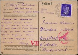 DT.BES.UKRAINE 1943 (17.2.) Viol. 2L: Ljubar/über Tschudnow = PSt.II + 2K: TSCHUDNOW/c/DDPU , EF 6 Pf. Hitler... - Other & Unclassified