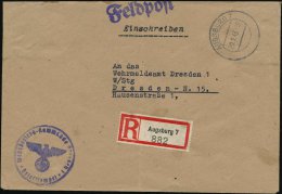 AUGSBURG 7 1943 (20.9.) 2K + RZ: Augsburg 7 + Rs. 2L: Haftanstalt Augsburg/Gebäude II = Zu Den KZ Zu Rechnen!... - Other & Unclassified