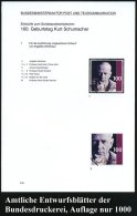 B.R.D. 1995 (Aug.) 100 Pf. "100. Geburtstag Kurt Schumacher", 13 Verschied. Color-Alternativ-Entwürfe D.... - Other & Unclassified