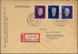 D.D.R. 1958 (30.4.) Widerstandskämpfer, Kompl.Satz + RZ: Dresden N 12/a, Klar Gest. Ausl.-R-Bf.  (Mi.606/08 A) - Other & Unclassified