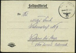 DEUTSCHES REICH 1944 (31.1.) 1K: FELDPOST/e/--- + Rs. Hs. Abs.: SS-Unterscharführer.. Feldpost-Nr. 39 153 =  S... - Other & Unclassified