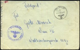 DEUTSCHES REICH 1941 (21.6.) 1K: FELDPOST/b/--- + Blauer 1K-HdN: Feldpostnr. 39850 = Fla-Maschinengewehr-Batl. S S... - Other & Unclassified