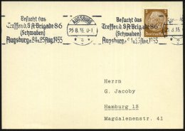 AUGSBURG/ *2*/ Besucht Der/ Treffen Der SA Brigade 86/ (Schwaben) 1935 (25.8.) Seltener BdMWSt Klar Auf Inl.-Kt.... - Other & Unclassified