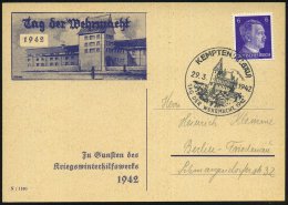 KEMPTEN (ALLGÄU)/ TAG DER WEHRMACHT 1942 (29.3.) SSt (Wehrkirche) Auf Seltener Sonder-Kt.: Tag Der Wehrmacht... - Other & Unclassified