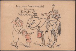 DEUTSCHES REICH 1942 (31.3.) MWSt Auf Color-Künstler-KWHW-Ak: KINDERREITEN Wehrkreis XVII (sign. "AG") MWSt.:... - Other & Unclassified