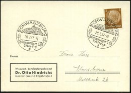 SCHWARZBURG/ Thüringenlager Der HJ/ Gebiet 17 1937 (20.7.) SSt (Schloß Schwarzburg) Klar Gest. Inl.-Kt.... - Sonstige & Ohne Zuordnung