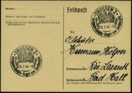 DROSSEN 2/ Gerhard-Liebsch-Lager Am Greibensee 1940 (13.7.) SSt = HJ.-Lager (hölzernes Lagerportal) Klar Gest.... - Sonstige & Ohne Zuordnung