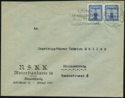 Braunschweig 1 1938 (23.4.) Vordr.-Bf.: N.S.K.K. Motorstandarte 58.., Paar 4 Pf. Parteidienst (Mi.D 146 MeF) MWSt.:... - Other & Unclassified