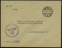 SAGAN/ **f 1937 (23.1.) 1K-Steg + Viol. 1K-HdN: Reichsarbeitsdienst/ Arb. Dienstabt. 1-105 + Ra.: FdAR,... - Other & Unclassified
