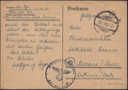 Nielshuben Post Briesen 1944 (30.8.) Stummer 1K-Gitter = Tarnstempel + Bl. HdN: Reichsarbeitsdienst/RAD Abt.6-24... - Other & Unclassified