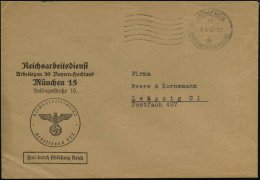 MÜNCHEN/ 15/ A/ HDB 1942 (9.4.) MaWellenSt Auf Dienst-Vordr.-Bf.: Reichsarbeitsdienst/ Arbeitsgau 30... - Other & Unclassified