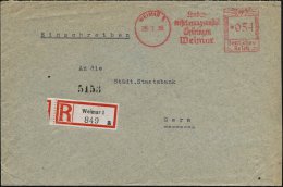 WEIMAR 1/ Landes-/ Versicherungsanstalt/ Thüringen 1939 (28.3.) AFS + RZ: Weimar 1/a + Schw. Paginiernr.,... - Sonstige & Ohne Zuordnung