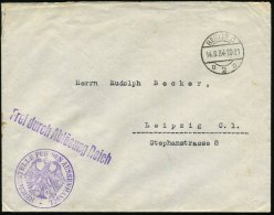 BERLIN C/ D2O 1934 (14.8.) 1KSteg + Viol. HdN: REICHSSTELLE FÜR DEN AUSSENHANDEL + 1L: Frei Durch... - Sonstige & Ohne Zuordnung