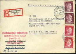 BAD KÖNIGSDORFF (OBERSCHLES)/ B 1942 (12.3.) 2K-Steg + RZ: Bad Königsdorff/(Oberschles) Auf Vordr-Bf:... - Other & Unclassified
