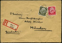 GERA/ *1b 1933 (22.12.) 1K A. 12 Pf. U. 30 Pf. Hindenburg + RZ: Gera 1/o , Privater Inl.-R-Bf. An "S. Exzelenz... - Other & Unclassified