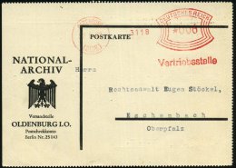 OLDENBURG/ (OLDB.)/ Vertriebsstelle 1932 (27.5.) AFS Auf Vordr.Kt.: NATIONAL-ARCHIV Versandstelle (Adler) Rs. Viol.... - Other & Unclassified