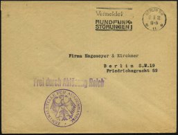 BERLIN SW/ A11e/ Vermeidet/ RUNDFUNK=/ STÖRUNGEN 1932 (17.8.) MWSt + Viol. 1L: Frei Durch Ablös.Reich +... - Other & Unclassified