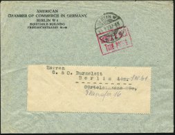 BERLIN W/ *66d 1923 (19.9.) 1K-Gitter + Roter Ra2: Gebühr Bezahlt/Taxe Percue, Vordr.Bf.. AMERICAN CHAMBER OF... - Other & Unclassified