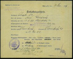 Ulm 1919 (30.1.) Orig. Dokument: Entlassungsschein Des Württbg. Fußartl. Regiments 13 , 2 Verschiedene... - Other & Unclassified
