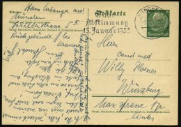 MÜNCHEN 2/ K/ Saar-/ Abstimmung/ 13.Januar 1935 (3.1.) MWSt Klar A. Bedarfs-Kt. (Bo.S 161 A , Nur 22.9. 1934... - Other & Unclassified