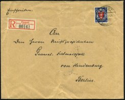 DANZIG 1934 (9.3.) 50 Pf. Dauerserie Wappen, Rot/blau, EF + 1K-Steg: ZOPPOT/b/FREIE STADT/DANZIG + Roter RZ:... - Other & Unclassified