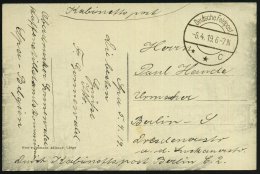 DEUTSCHES REICH /  BELGIEN 1919 (6.4.) 1K-Steg: Deutsche Feldpost/**c + Hs. Abs.: "Oberdrucker..... - Other & Unclassified