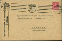 HAMBURG/ *1* 1921 (12.4.) BdMaSt Auf EF 40 Pf. Dienst, Vordr.-Bf.: Spruchkommission Für Auslandsschäden ,... - Other & Unclassified