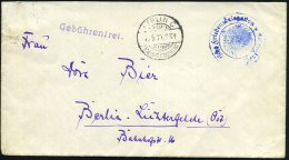 BERLIN C/ Kabinettspostamt 1919 (6.5.) Seltener 1K-Gitter Als Eingangsstempel + 1L: Gebührenfrei, Blauer... - Other & Unclassified